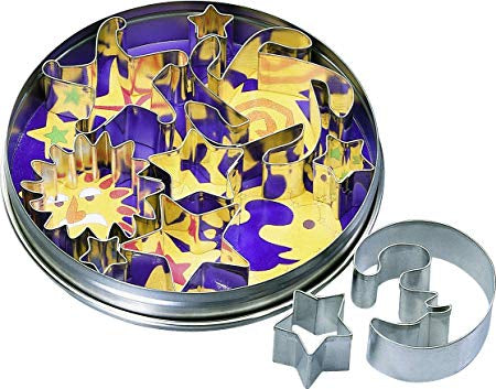 Birkmann Cookie Cutters Stars & Moons, 10-Pc Tinplate